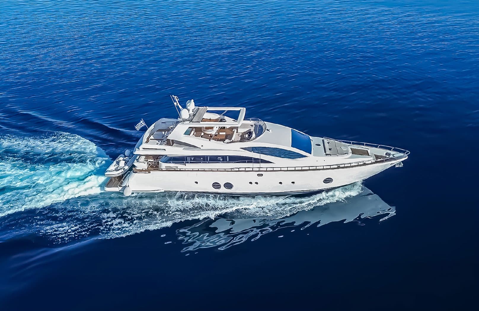 Aicon 85 flybridge Red Rose - ten-guest crewed motor yacht charter Greece
