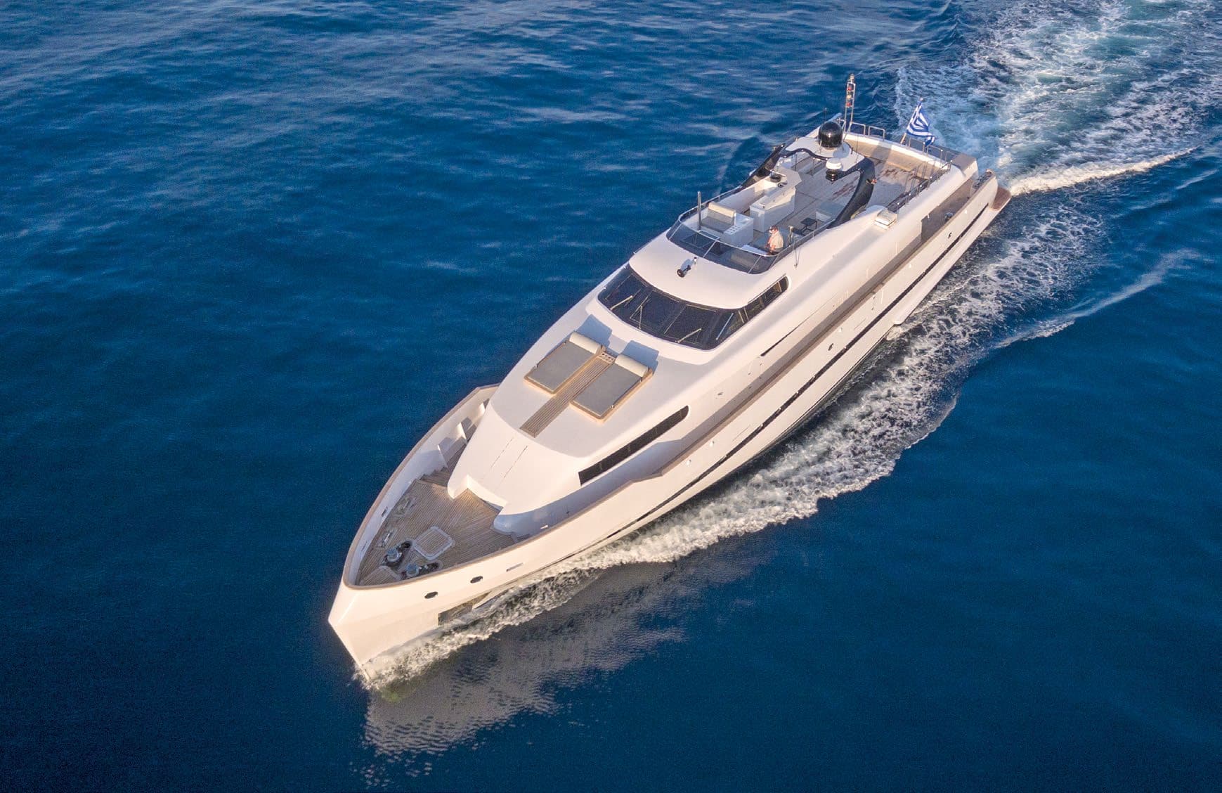 Bugari 112 steel motor yacht Project Steel - twelve-guest crewed charter Greece