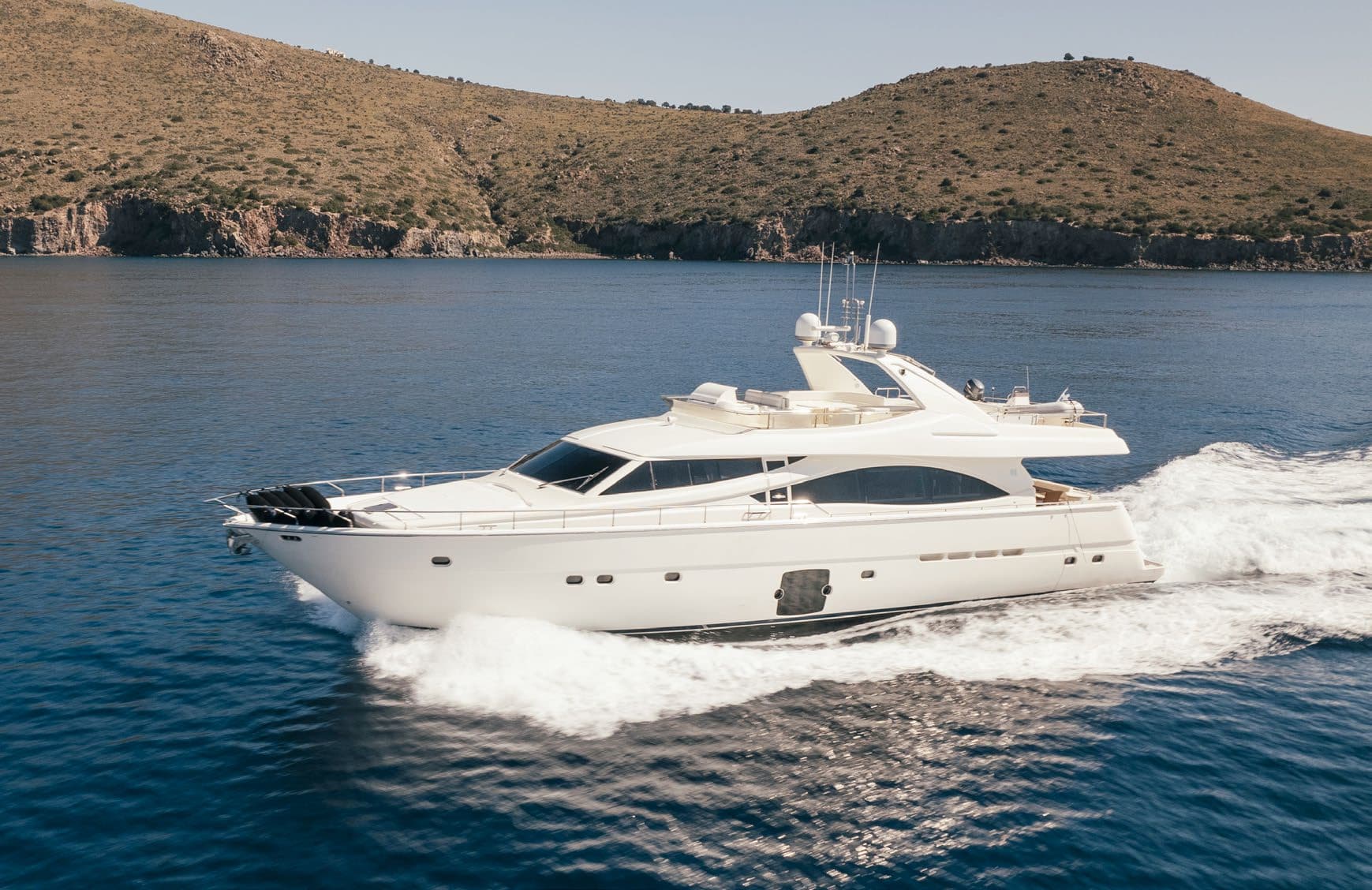 Ferretti 830 motor yacht Lidia - fast crewed charter in Greece